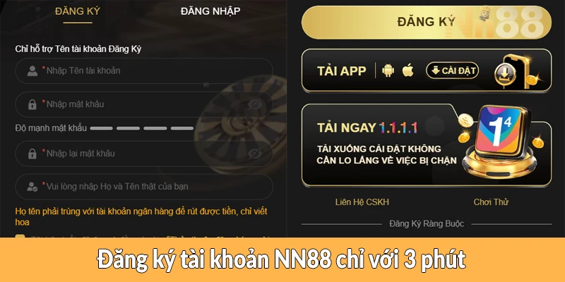 Đăng ký tài khoản NN88 chỉ với 3 phút Đăng ký tài khoản NN88 chỉ với 3 phút