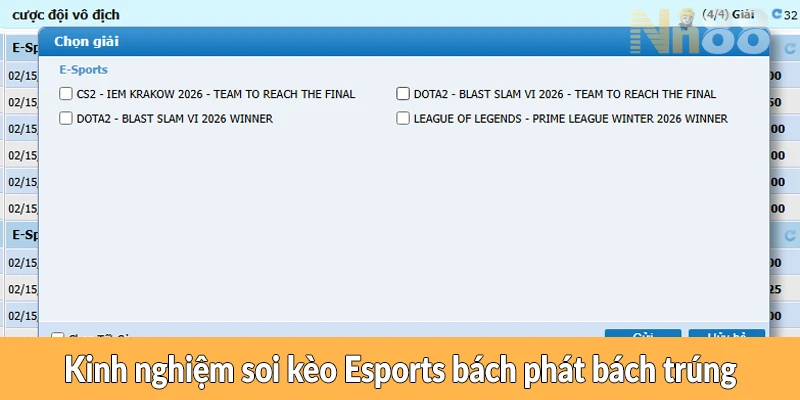 Kinh nghiệm soi kèo Esports bách phát bách trúng Kinh nghiệm soi kèo Esports hiệu quả hơn